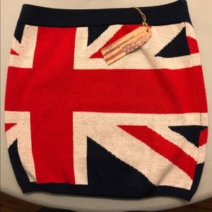 NWT The Classic Brand Skirt. Union Jack size med